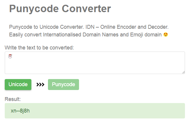 絵文字を punycode へ変換する